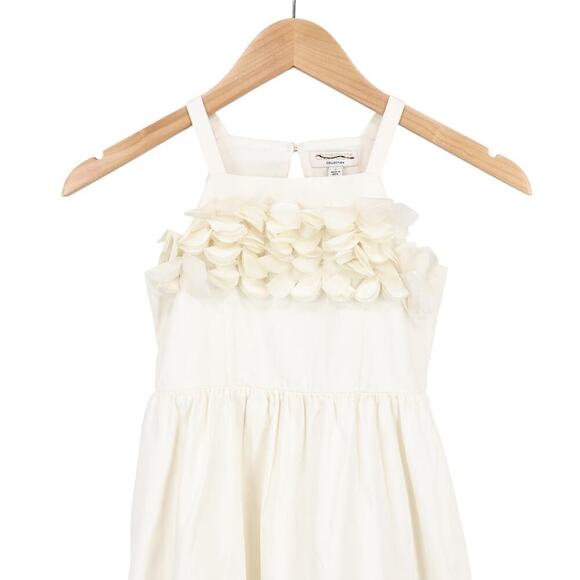 J.Crew Crewcuts Collection Floral Applique Midi Dress Sateen Cotton Ivory 7 NWT - Picture 2 of 7